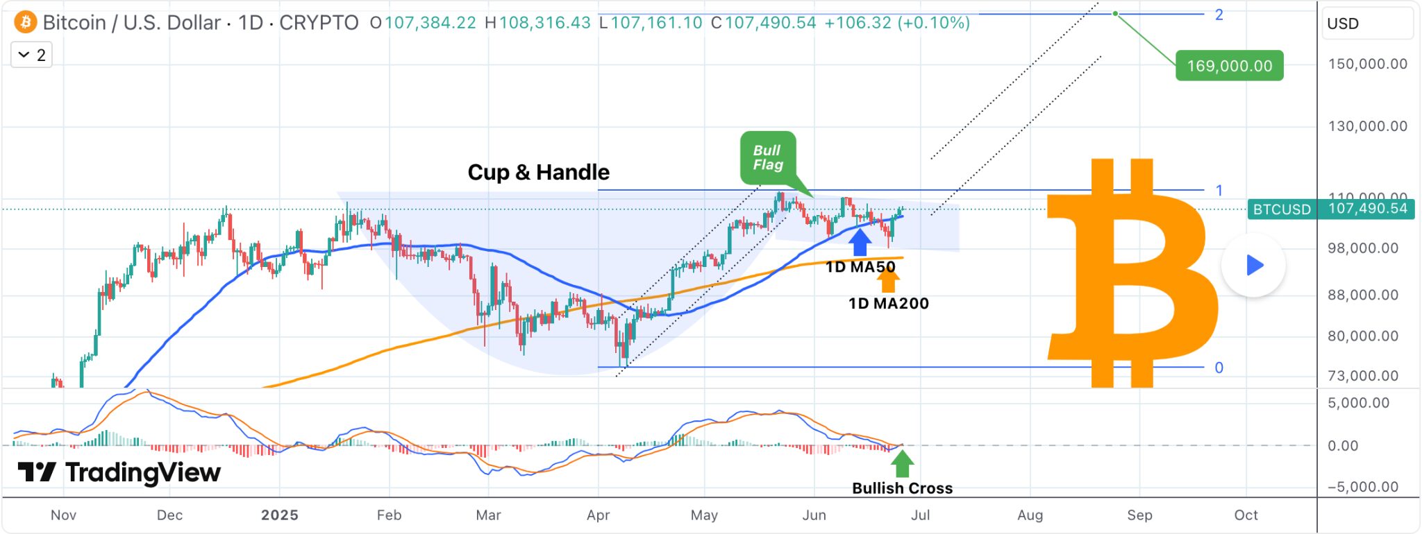 Analyst Says Bitcoin Technical Target at 9K as Cup and Handle Now Completed