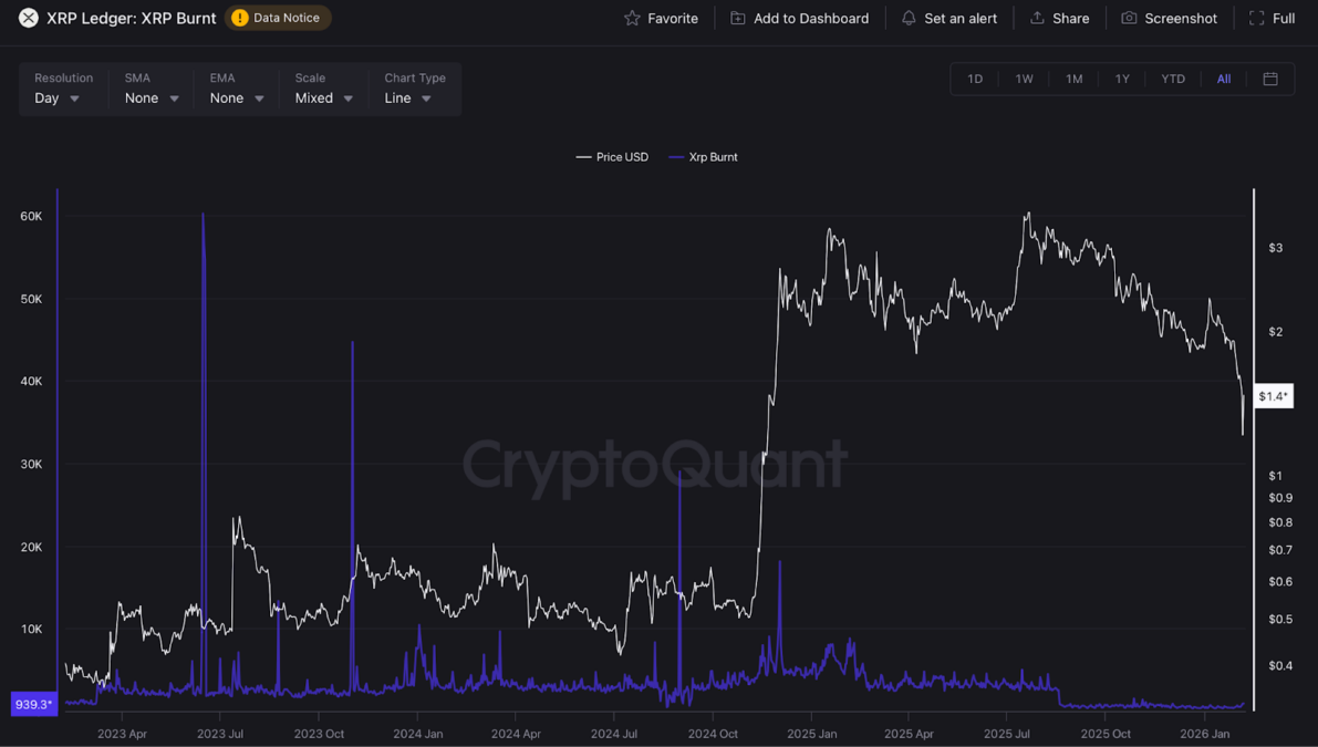 XRP Burn Rate Peaks for 2026: Signal of Recovery or False Hope?