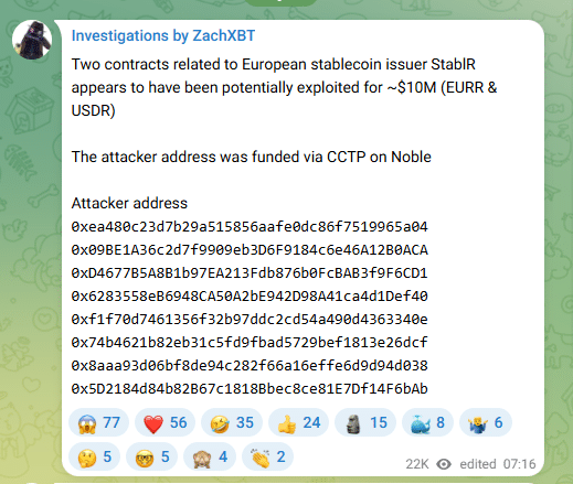 Oobit Halts Off-Ramp After ZachXBT Flags EURR Exploit